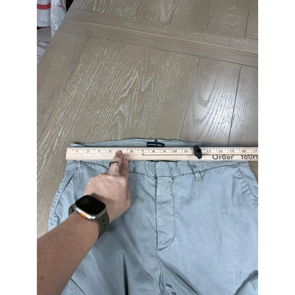 Zachary Prell Pants Mens 34x28 Green Stretch Chino Straight Leg‎ Casual Office